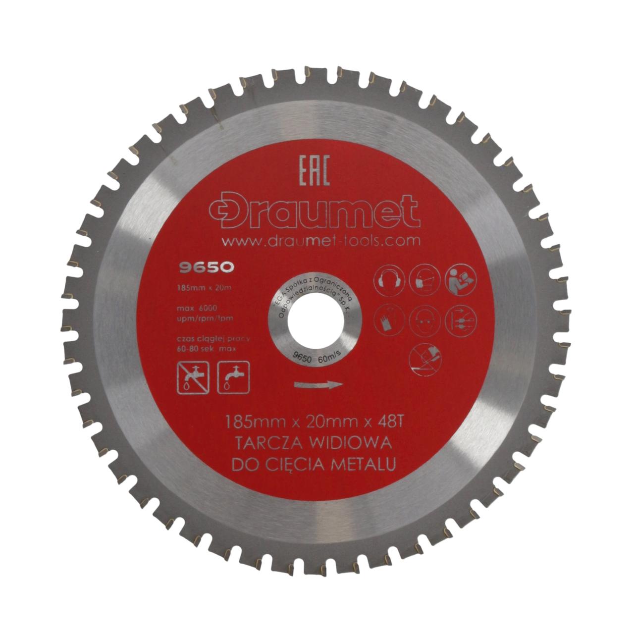 Диск пильний по металу 185 x20 мм, 48 зубів Draumet (E9650)
