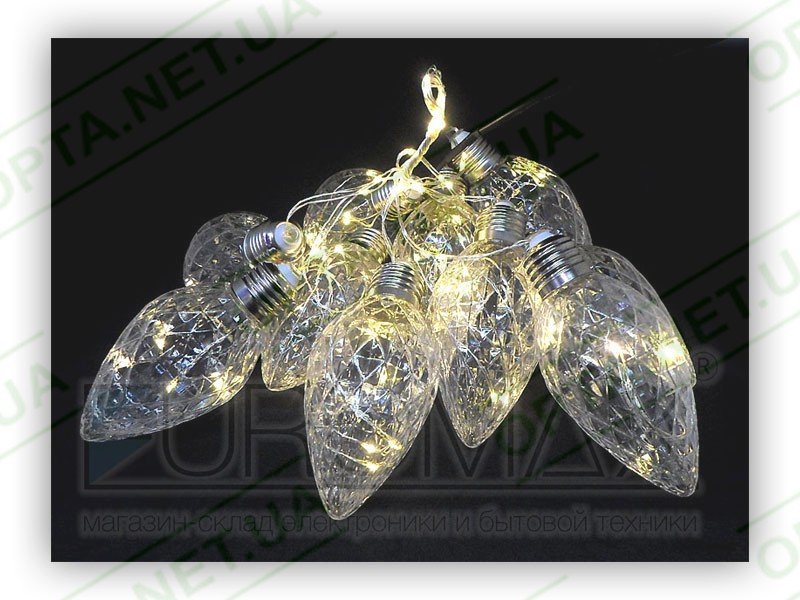 Гірлянда 10 шишок 10см (різнокольорова) LAMP-10-M, фото 1