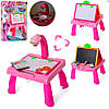 Дитячий стіл проектор для малювання зі світлодіодним підсвічуванням, Рожевий / Столик для малювання за проекціями, фото 6