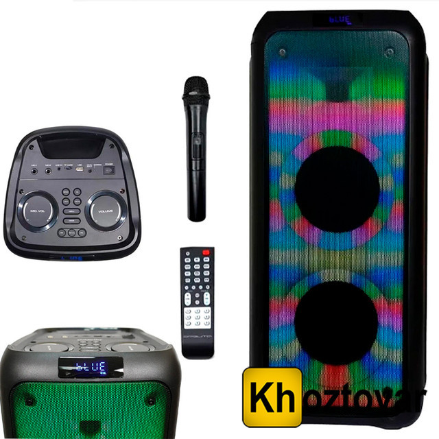 Акустична Bluetooth колонка Goldteller GT-5040 china Мікрофон → Пульт ду ↓ Led підсвічування 100W