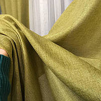 Штори легкі лляні ALBO оливкові 150×270 см, комплект 2 шт. (SH-M1-15), фото 6