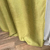 Штори легкі лляні ALBO оливкові 150×270 см, комплект 2 шт. (SH-M1-15), фото 9