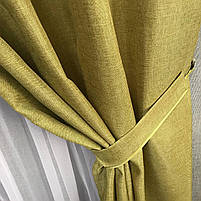 Штори легкі лляні ALBO оливкові 150×270 см, комплект 2 шт. (SH-M1-15), фото 5