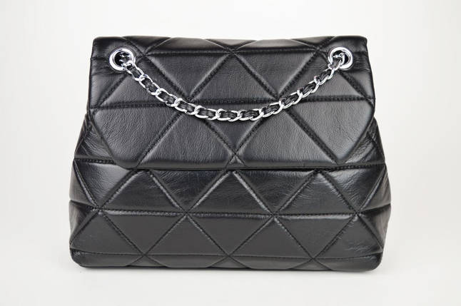 Сумка шкіряна на плече Polina&Eiterou 9654 Чорна, фото 1