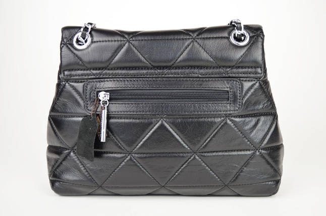 Сумка шкіряна на плече Polina&Eiterou 9654 Чорна, фото 2