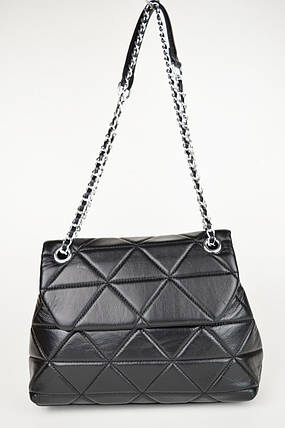 Сумка шкіряна на плече Polina&Eiterou 9654 Чорна, фото 3