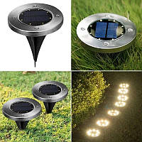 Набір вуличних світильників Solar Disk Lights 8 Led на сонячних батареях, 4 шт.