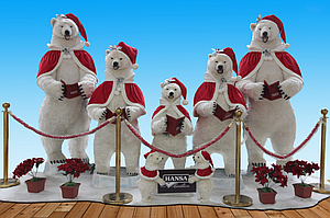 Hansa — анімована м'яка іграшка Хор із 7 білих ведмедів