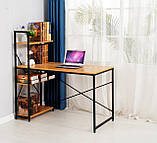 Практичний стіл у стилі Loft. Стіл для комп'ютера або ноутбука письмовий з полицями лофт. Коричневий, фото 3