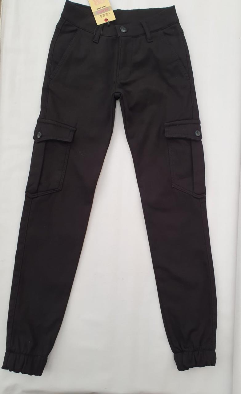 Чёрные утепленные брюки на мальчика подростка - фото 1 - id-p1505328297
