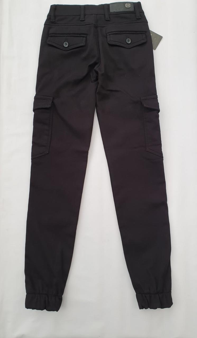 Чёрные утепленные брюки на мальчика подростка - фото 2 - id-p1505328297