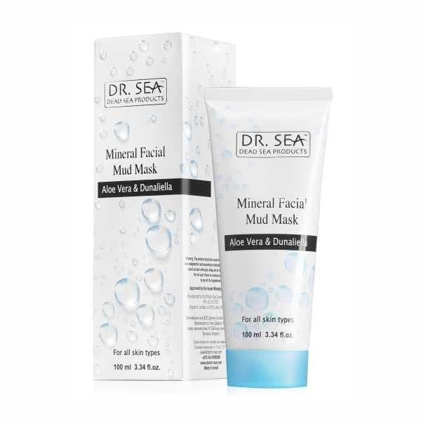 Мінеральна грязьова маска для обличчя Dr. Sea Mineral Facial Mud Mask with Aloe Vera and Dunaliella 100 мл., фото 1