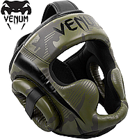 Шлем для бокса защитный боксерский шлем для соревнований Venum Elite Headgear Khaki Camo