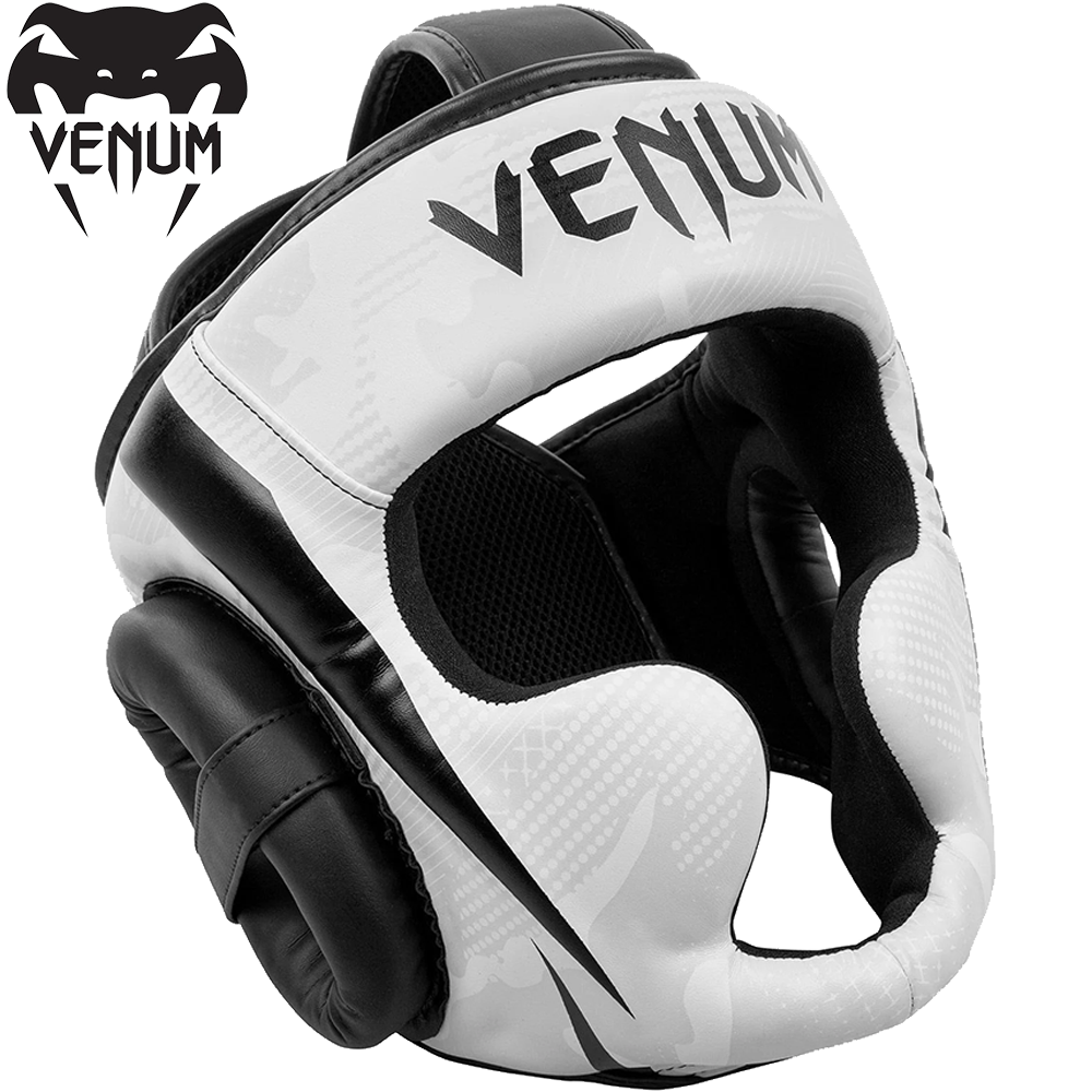 Шолом для боксу захисний боксерський шолом для змагань Venum Elite Headgear White Camo