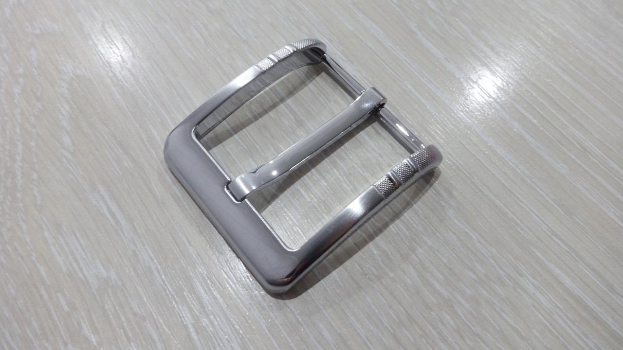 Пряжка чоловіча ременна 45 мм 1 прокол нікель, фото 1