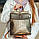 Жіночий рюкзак-сумка бронзового кольору з тисненням під шкіру крокодила Tiding Bag - 99606, фото 3