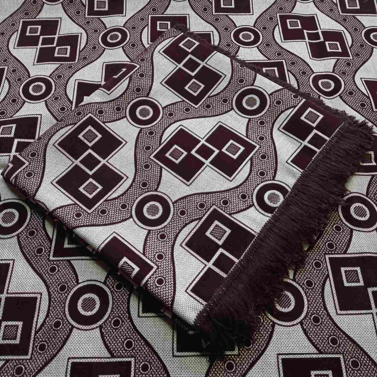 Покривало з гобелена 145*200 Подвійний квадрат бордового кольору