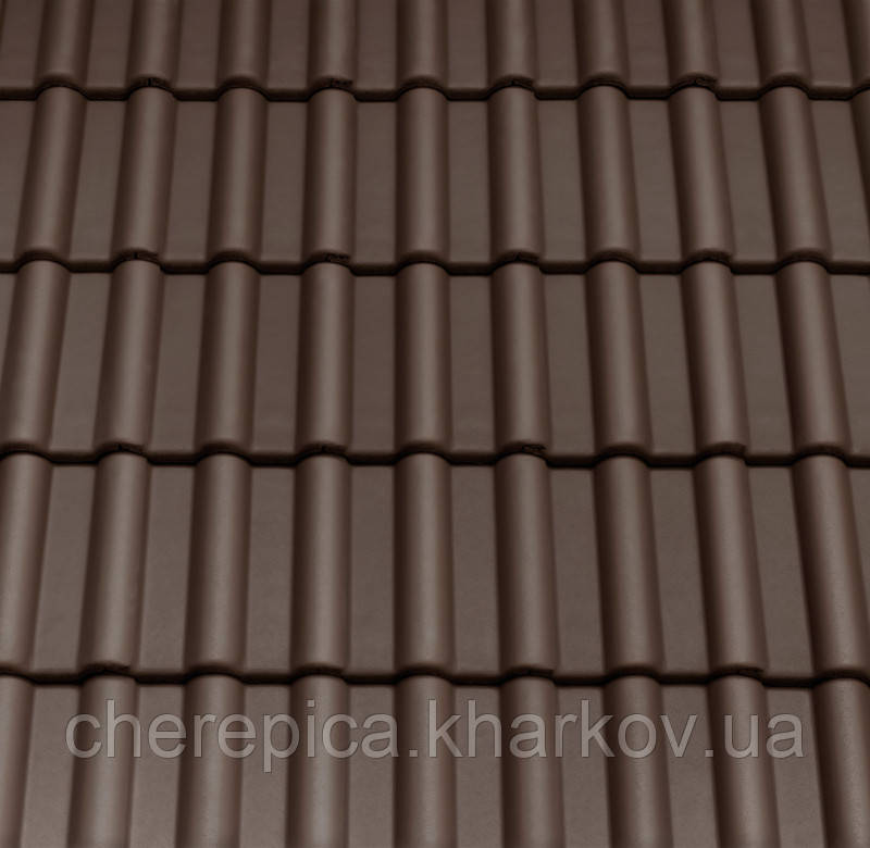 Цементно-піщана черепиця Creaton Göteborg Planar Коричневий, фото 1