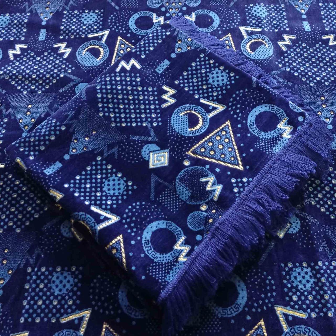 Покривало з гобелена 145*200 Геометрія колір синій