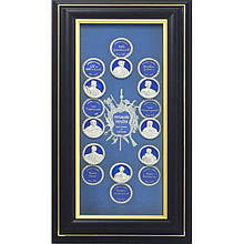 Об'ємне декоративне панно (гальванопластика) під склом "Гетьмани України"