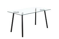 Стіл обідній скляний Бетті 140х80 чорний