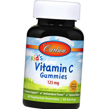 Вітамін С для дітей kid's Vitamin C Gummies 125 mg 60 жувальних цукерок, фото 2