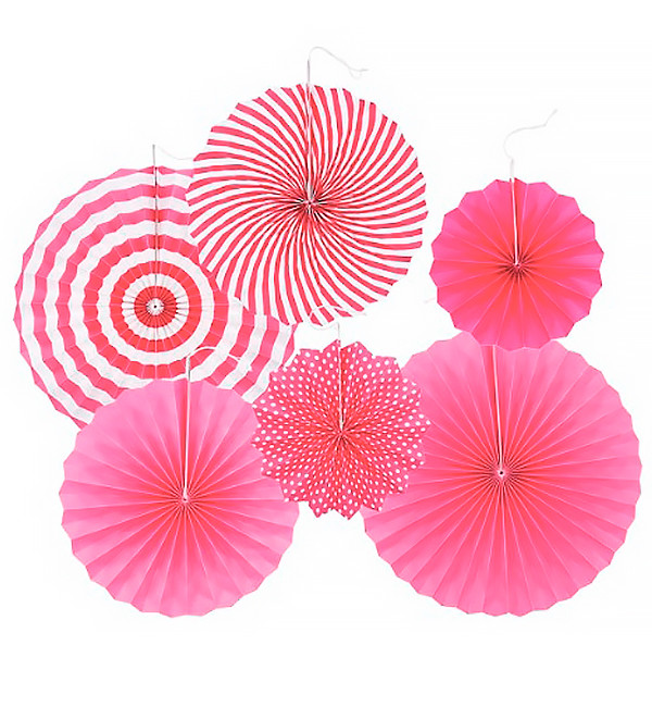 Підвісні віяла "Spiral pink", набір 6 шт
