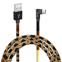 Дата кабель USB 2.0 AM to Micro 5P 1.0 m Brown/Yellow Grand-X (FM-08BY)