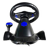 Ігрове кермо 3в1 з педалями газу та гальма Vibration Steering wheel джойстик-кермо універсальне, фото 8