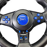 Ігрове кермо 3в1 з педалями газу та гальма Vibration Steering wheel джойстик-кермо універсальне, фото 9