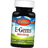 Вітамін Е Carlson Labs E-Gems 200 IU (134 mg) 90 капс, фото 4