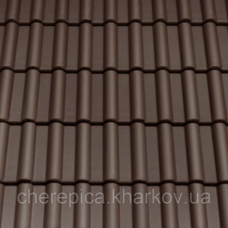 Цементно-піщана черепиця Creaton Heidelberg Planar Коричнева
