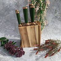 Набор кухонных ножей с деревянной подставкой 6 предметов Edenberg EB-11029 Набор ножей из нержавеющей стали