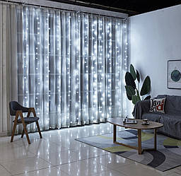 ОПТОМ Гірлянда Штора на дроті "Крапля роси" 3 х 2 м 360 LED, асортимент холодний білий