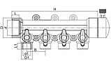 Колектор 4-way з кульовими кранами  K0171.PRO - 40x20 PPR, фото 2