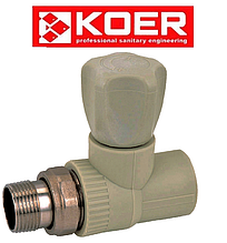 Вентиль радіаторний прямий KOER K0166.PRO - 25x3/4 PPR (Чехія)