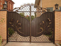Распашные кованые ворота, код: 01038
