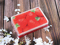 Оригінальне сувенірне мило ручної роботи з картинкою "Полуниця"
