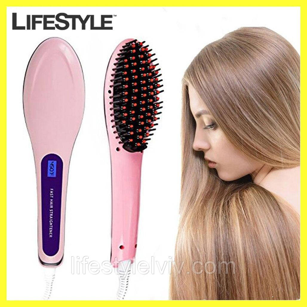 Гребінець-випрямляч з підігрівом Fast Hair Straightener / Електрична гребінець випрямляч
