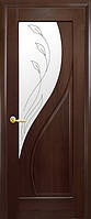Дверное полотно Прима Р2 (стекло с прозрачным рисунком) каштан (Коллекция «Маэстра»)