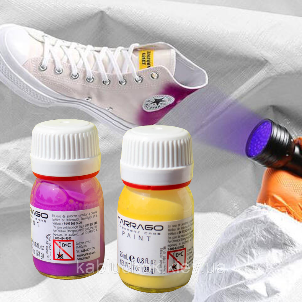 Фарба фотохромна для кросівок Tarrago Sneakers Paint Photocromic, 25 мл (2 кольори на вибір), фото 1