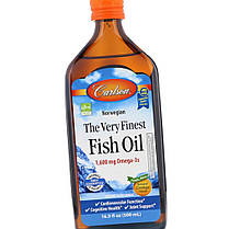 Омега 3 Carlson Labs The Very Finest Fish Oil 1,600 mg Omega-3s 200 мл жирні кислоти, фото 3