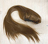 Накладної хвіст золотистий каштановий прямої №6 на крабе шиньйон термо -, світло-коричневий штучний, фото 2