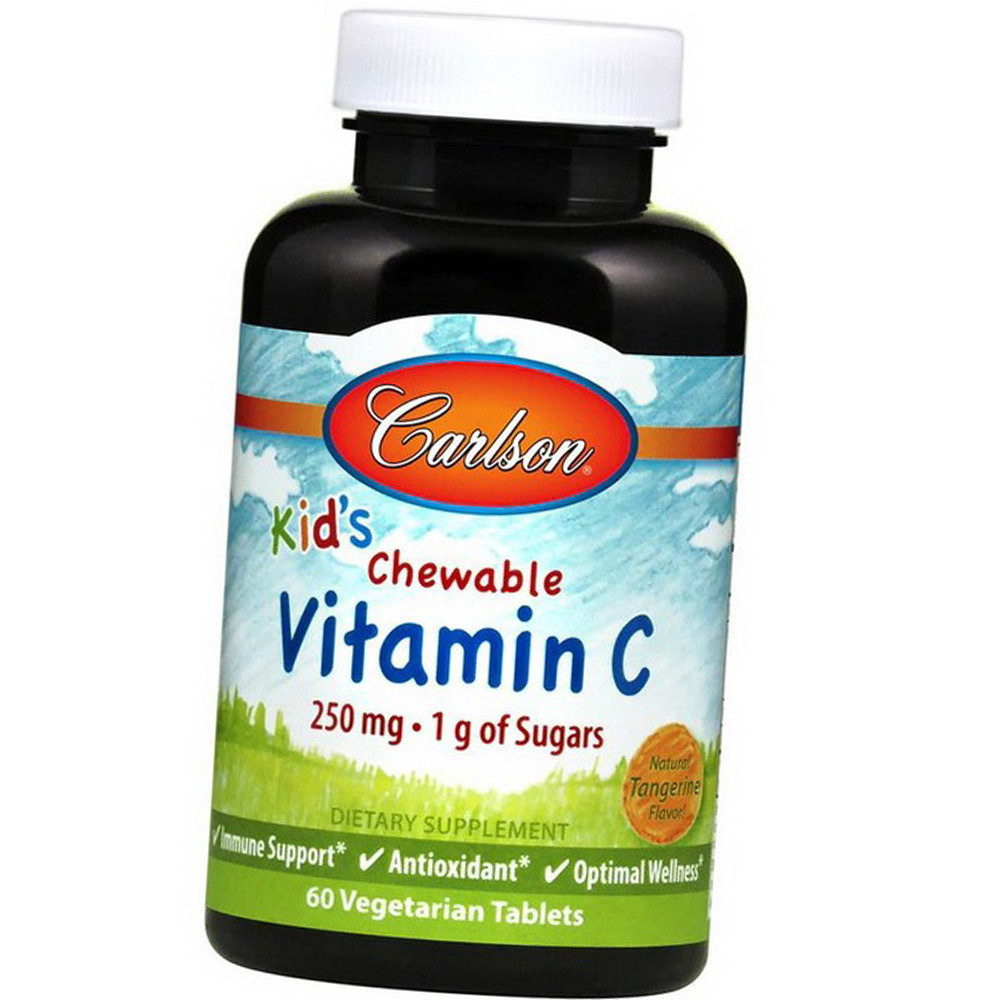 Вітамін С для дітей Kid's Chewable Vitamin C 250 mg 1 g of Sugars 60 капс
