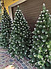 Штучна ялина пвх 1,3 метра з інеєм "Лісова казка", класична новорічна Ялинка з білим кінчиком, фото 9