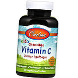 Вітамін С для дітей Carlson Labs Kids Chewable Vitamin C 250 mg 1 g of Sugars 60 капс, фото 4
