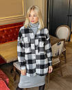 Стильна тепла жіноча сорочка в карту, куртка-сорочка вовняна "Меггі" Розмір: 42-44,46-48,50-52,, фото 8