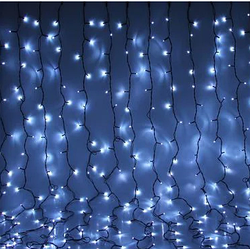 ОПТОМ Вулична Гірлянда Штора 2Х2 М, IP65, Professional, каучук, ефект FLASH, чорний дріт, асортимент холодний білий