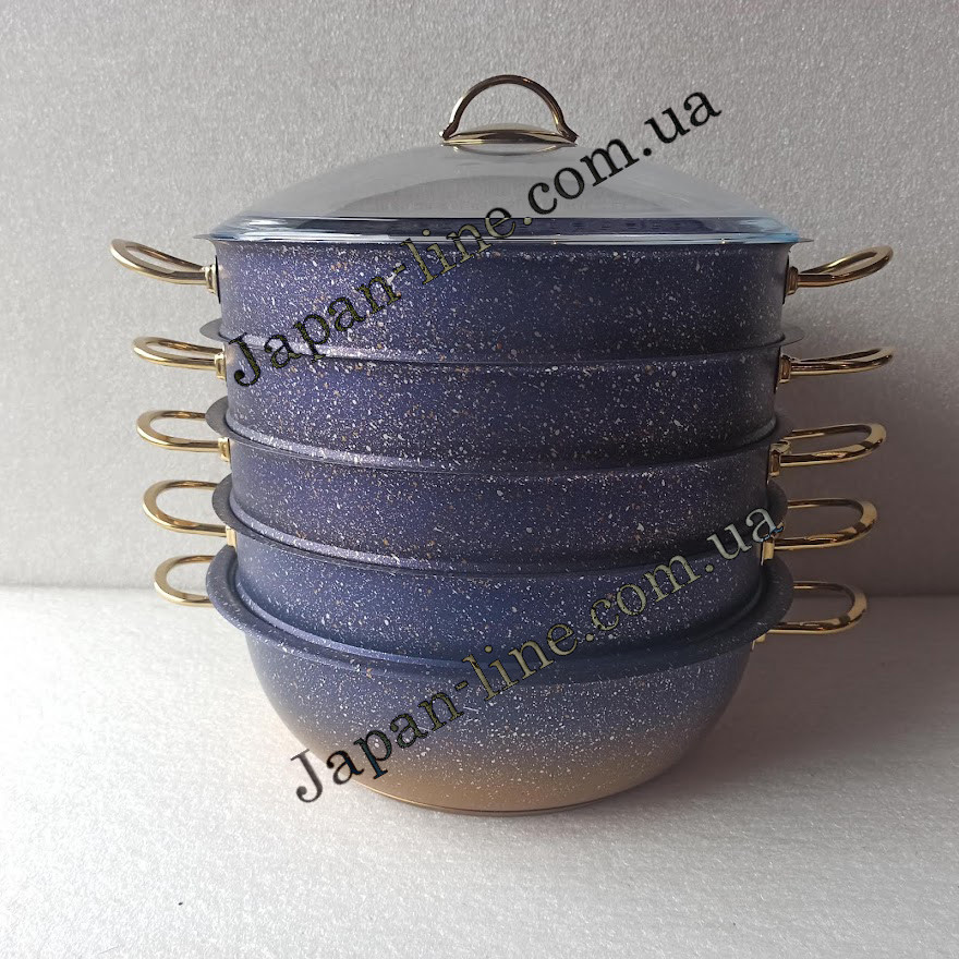 Мантоварка-пароварка 6 пред. (30 см х 10 см. 6,4 л.) OMS 6091С-30-6,4л-Blue