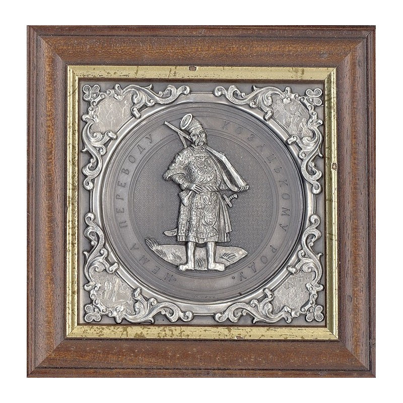 Об'ємне декоративне панно у дерев'яній рамі під склом "Козак", фото 1
